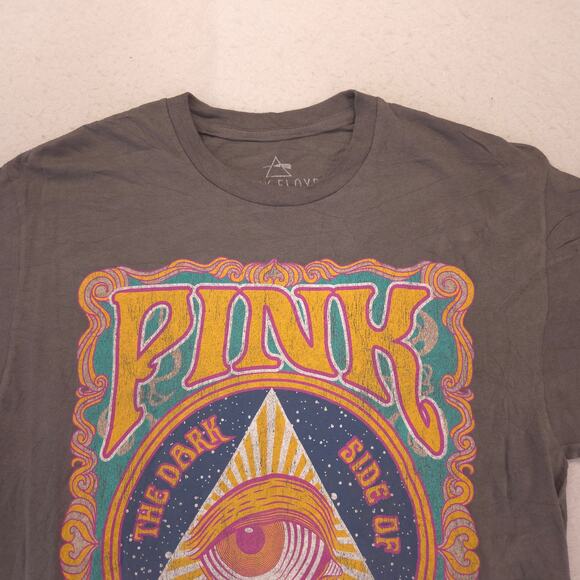 Pink Floyd Band Dark Side Of The Moon Crew Neck T Shirt Mens Size Medium M Gray - Picture 1 of 9